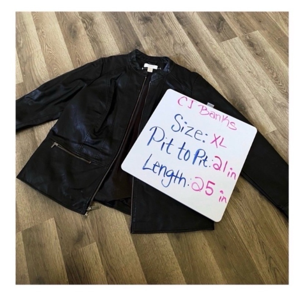 Black Faux Leather Moto Jacket - Picture 5 of 6